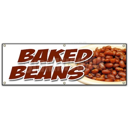 Signmission BAKED BEANS BANNER SIGN slo slow cooked hot dogs brown sugar bacon B-72 Baked Beans